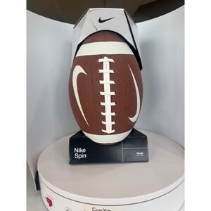 Nike Spin Youth Football Brown White Synthetic Leather Lace Up